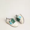 Young Ball Star avec étoile turquoise et languette en daim vert au talon