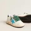 Young Ball Star avec étoile turquoise et languette en daim vert au talon