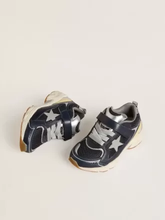 Young Lightstar en cuir bleu et maille avec étoile en cuir gris