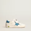 Young Old School en cuir avec étoile bleu clair et languette au talon